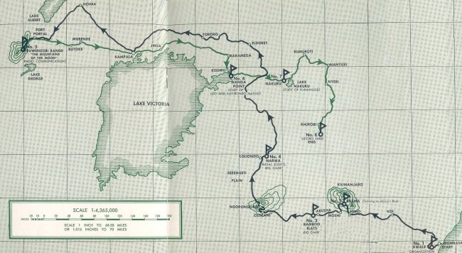 The 8 main camps, used during the whole Gatti expedition, however the trek is not showed correctly.